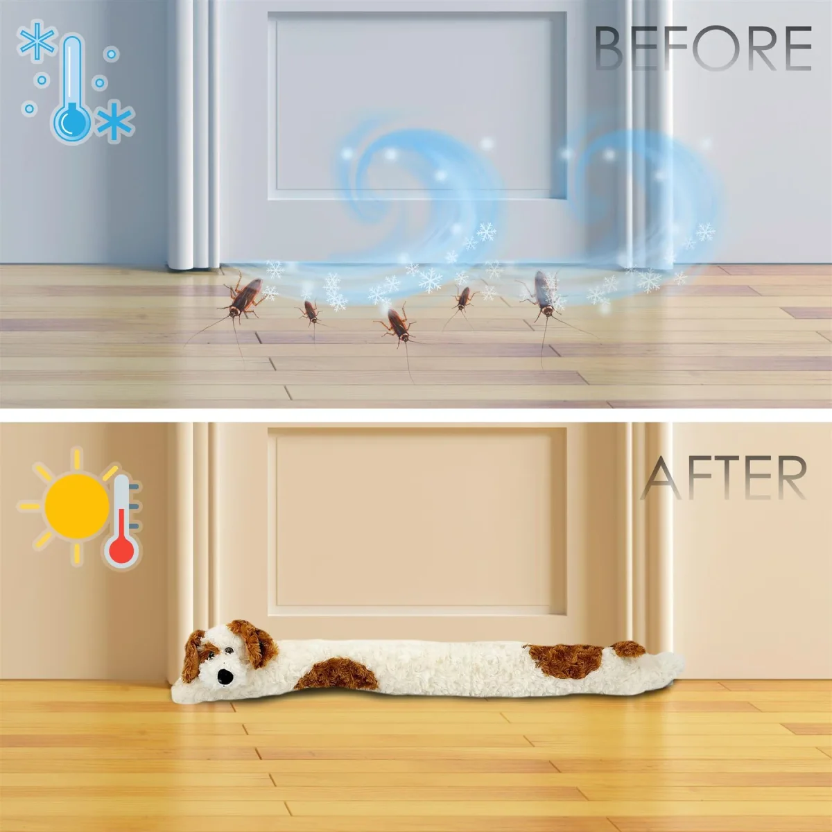 Novelty Cream Dog Draught Excluder for Doors - Bild 3